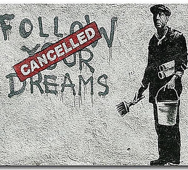 Banksy Follow Your Dreams (Cancelled) drinks mat / coaster (2f)