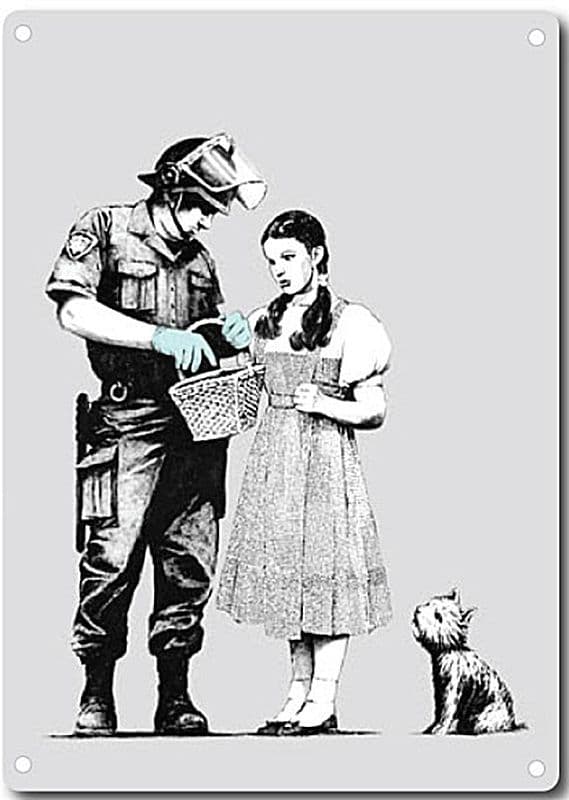 Banksy Policeman And Dorothy metal sign 380mm x 280mm 2f