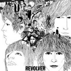 Beatles Revolver LP Cover steel fridge magnet 75mm x 75mm (ro)