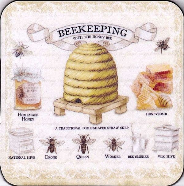 Beekeeping drinks mat / coaster (og)