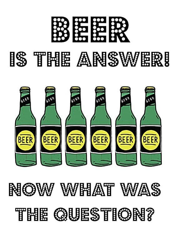 Beer Is The Answer! Now What Was The Question? Funny Metal Sign 200mm x 140mm (2F)