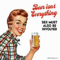 Beer Isn't Everything, Sex Must... single drinks mat / coaster (hb)