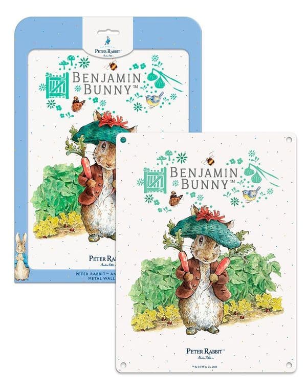 Benjamin Bunny by Beatrix Potter Licensed Large Steel Sign 400mm x 300mm 6278
