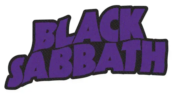 Black Sabbath Logo shaped sew-on cloth patch  100mm x 40mm  (rz)