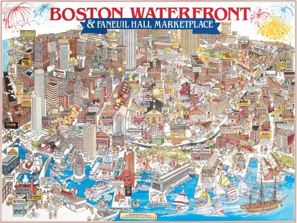 Boston Waterfront (Massacusetts) 1000 piece jigsaw puzzle 760mm x 610mm  by White Mountain Puzzles