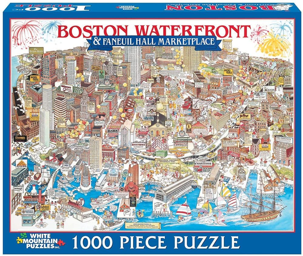 White Mountain Puzzles 1000 Piece Jigsaw Puzzle - I Love Massachusetts, Fun State-Themed Puzzle