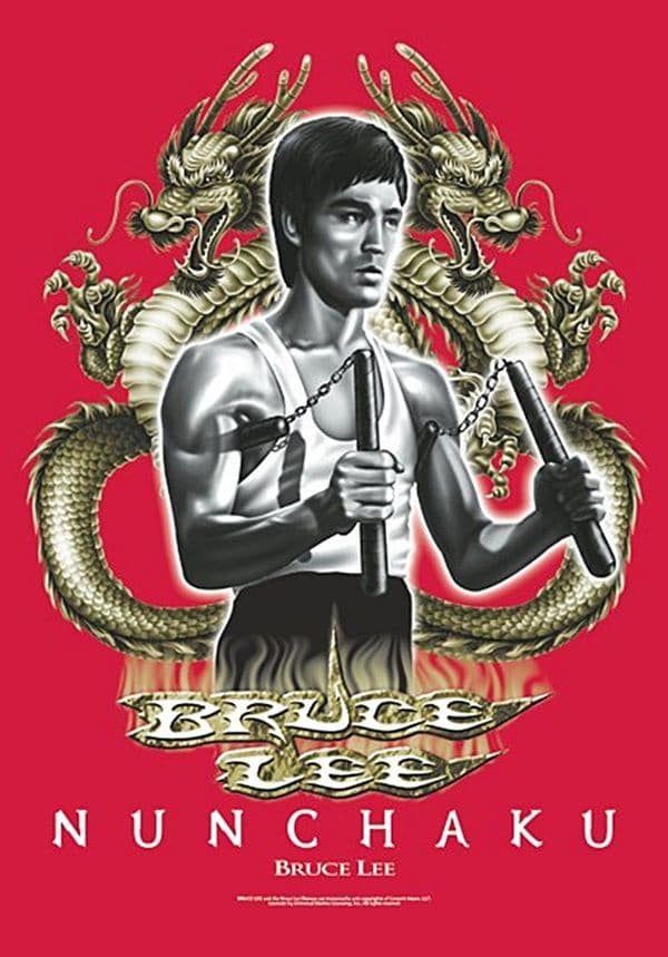 Bruce Lee Nunchaku Large Fabric Poster/Flag 1050mm x 750mm (hr)