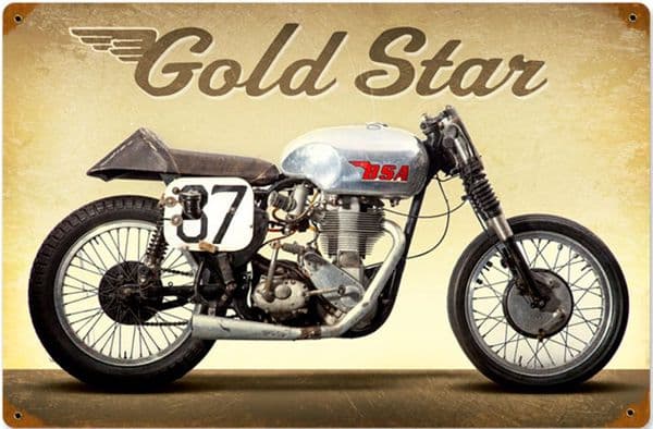 BSA Gold Star rusted steel sign   450mm x 300mm (pst)