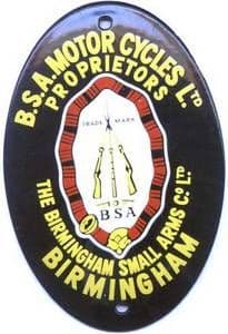 BSA Motorcycles Ltd oval vitreous enamelled badge  115mm x 80mm