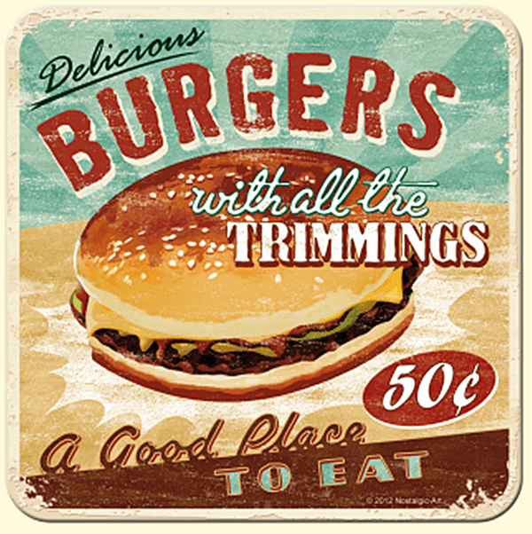 Burgers drinks mat / coaster   (na)