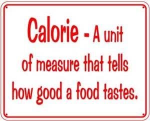 Calorie - A unit of Measure...aluminium funny sign (ss)