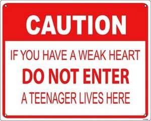 Caution If you have a weak heart aluminium funny sign (ss)