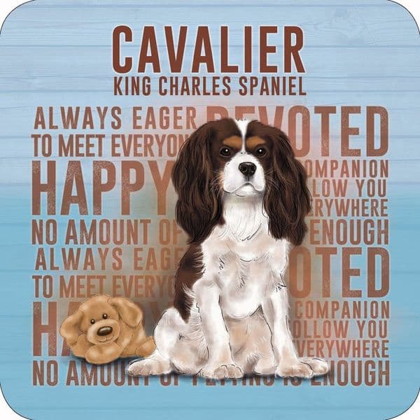 Cavalier King Charles Spaniel cork backed drinks mat / coaster (og)