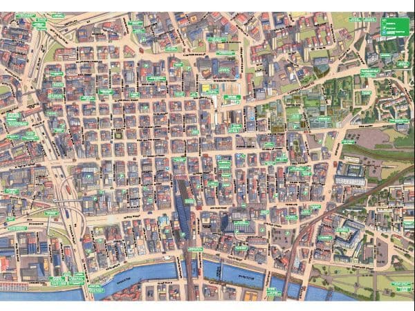 Cityscapes Street Map Of  Glasgow 400 Piece Jigsaw Puzzle 470mm x 320mm