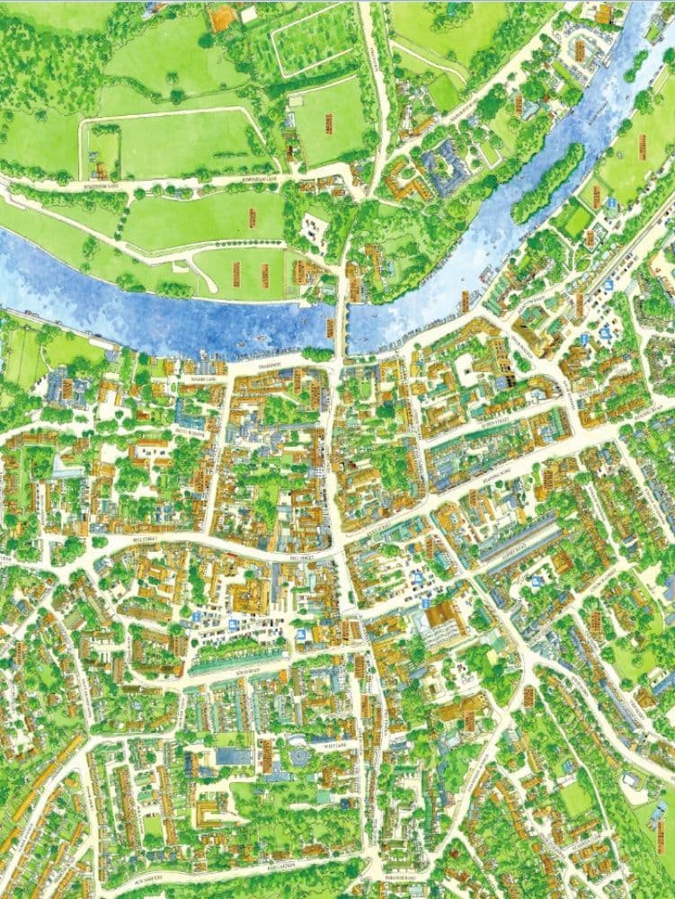 Cityscapes Rue Carte De Ipswich 400 Pièce Puzzle 470mm x