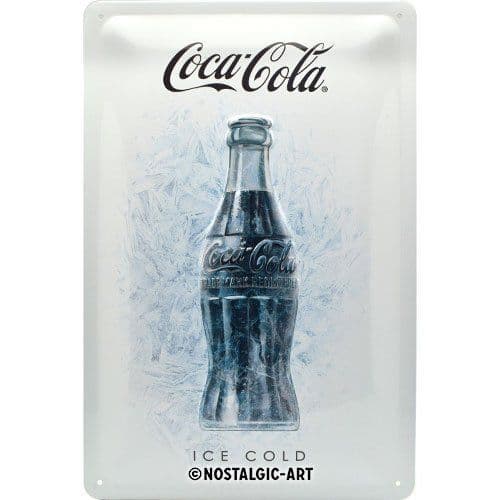 Coca Cola Ice Cold embossed metal sign na 3020