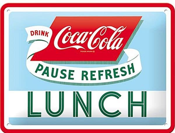 Coca Cola Lunch metal sign 200mm x 150mm   (na)