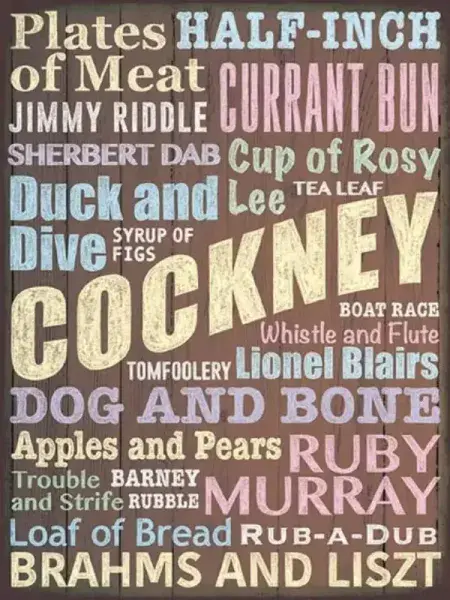 Cockney Sayings Large Metal Sign 400mm x 300mm (og)