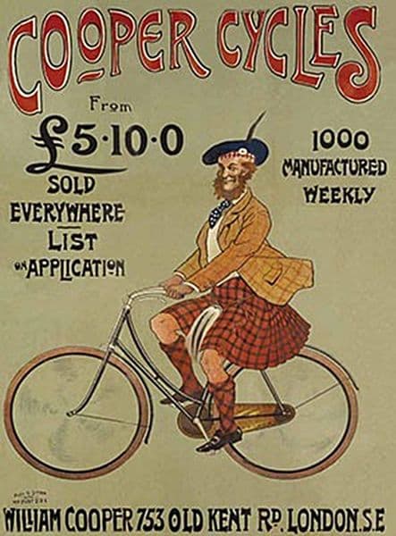 Cooper Cycles Steel Sign  200mm X 150mm (og)