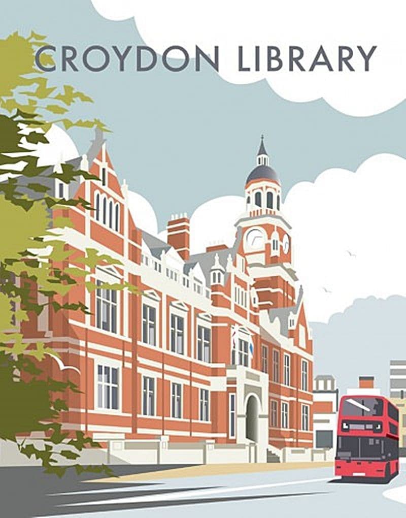 Droydon Library Croydon Library by Dave Thompson fridge magnet se