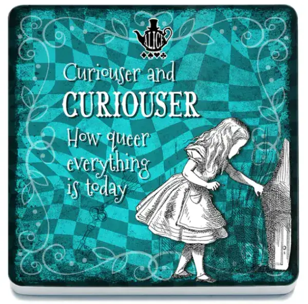 Curiouser and Curiouser..... .Alice In Wonderland Melamine Drinks Mat/Coaster (col)