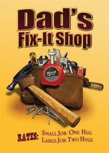 Dads Fix-It Shop metal sign (sf)