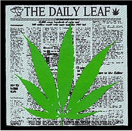 Daily Leaf Cannabis sew-on cloth patch  100mm square  (mm)