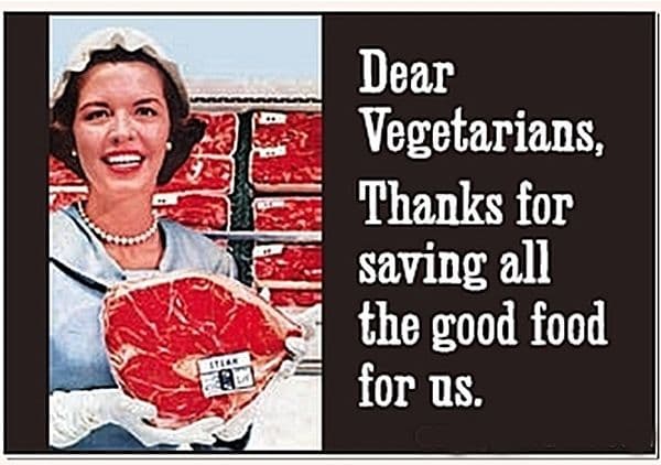 Dear Vegetarians, Thanks.. funny fridge magnet (ep)