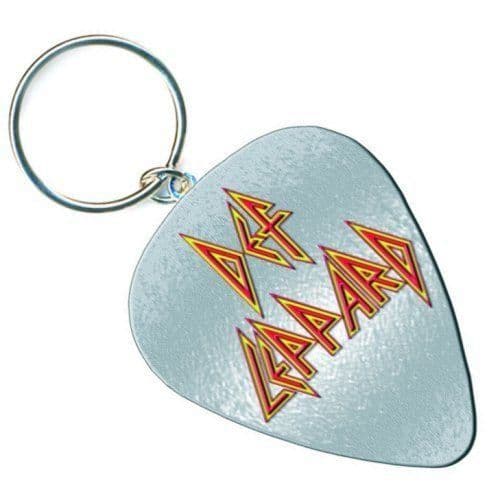 Def Leppard Plectrum Shaped chromed metal keyring (ro)
