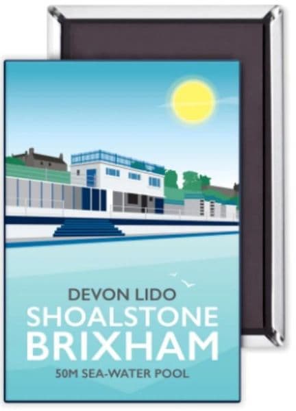 Devon Lido Brixham by Tabitha Mary  fridge magnet   (se)