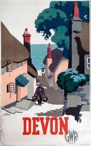 Devon (steep hill) (old GWR ad.) fridge magnet (og)