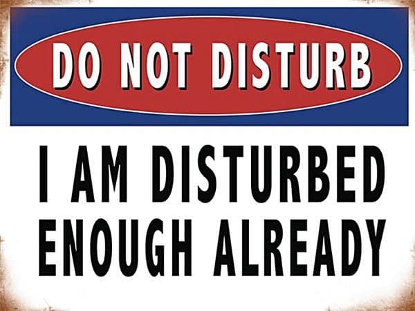Do Not Disturb I Am Disturbed Enough... funny small metal sign (og 2015)