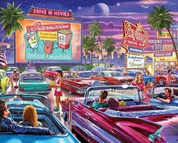 Drive-In Movies 1000 Piece Jigsaw Puzzle 760mm x 610mm  (wmp)