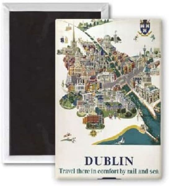 Dublin (old rail ad.) fridge magnet (se)
