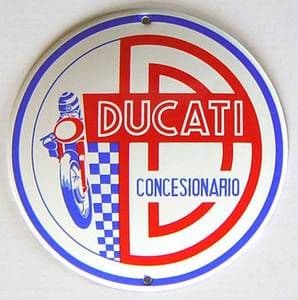 Ducati Concesionario vitreous enamel steel badge