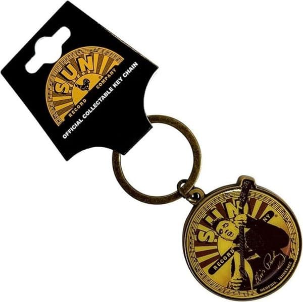 Elvis Presley Sun Records Label round metal keyring 40mm diameter