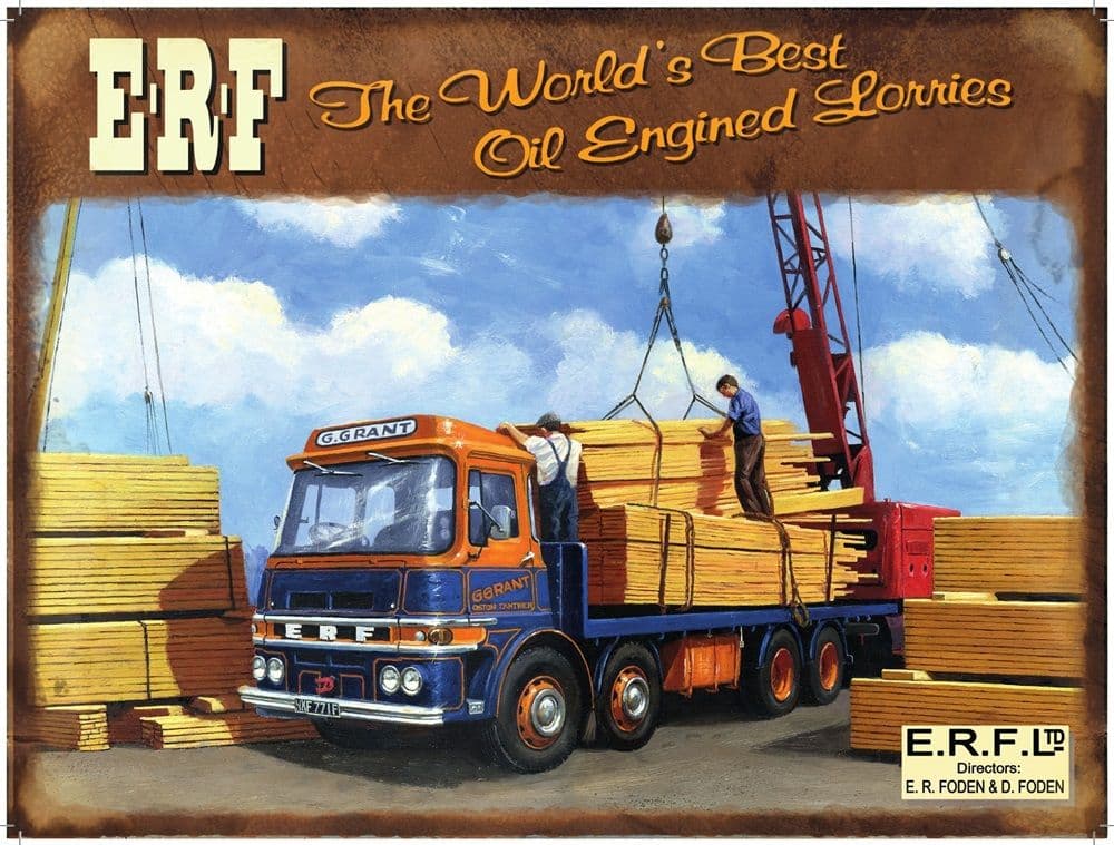 ERF Oil Engined Lorries large metal sign og 2015