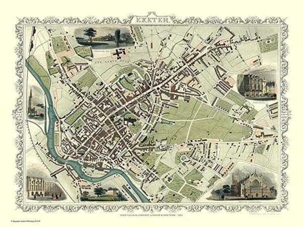 Exeter 1851 Map John Tallis 1000 Piece Jigsaw Puzzle  690mm x 480mm