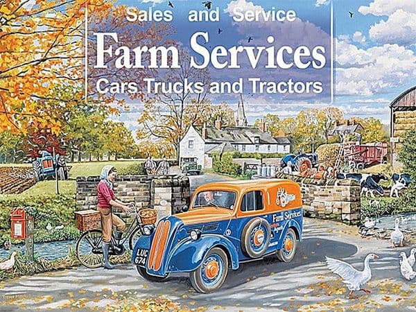 Farm Services Cars, Trucks And Tractors large steel sign 400mm x 300mm (og)
