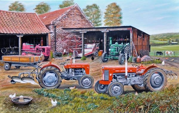 Farmyard Fergies (Massey Ferguson) by Roy Didwell 1000 piece jigsaw puzzle 690mm x 480mm
