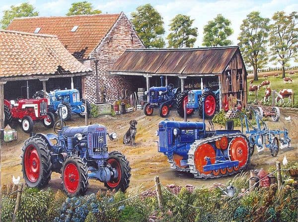 Farmyard Fords by Roy Didwell 1000 piece jigsaw puzzle 690mm x 480mm