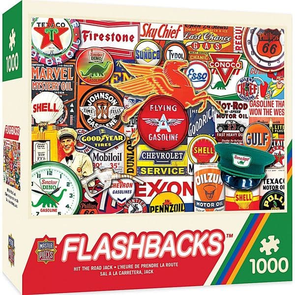 Flashbacks Hit The Road Jack Classic Gas Signs 1000 piece jigsaw puzzle 680mm x 490mm  (mpc)
