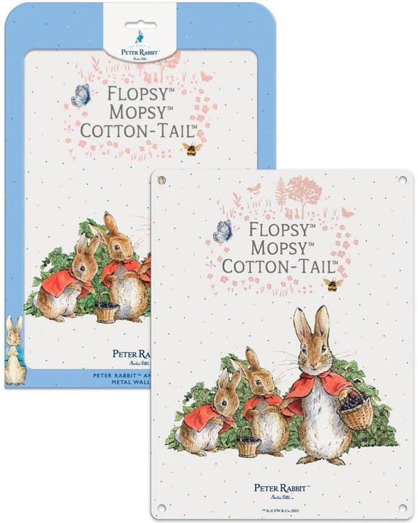 Flopsy Mopsy Cotton-Tail by Beatrix Potter Licensed Steel Sign 200mm x 150mm 6282