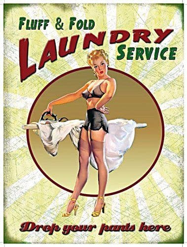 Fluff and Fold Laundry Service Steel Sign  400mm x 300mm