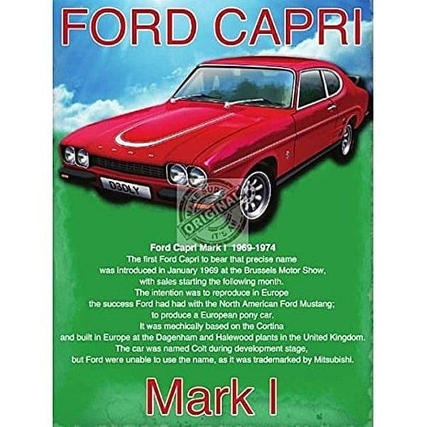 Ford Capri Mark 1 small steel sign 200mm x 150mm (og)