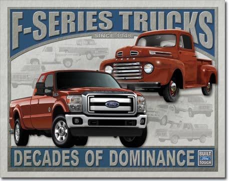 Ford F-Series Trucks Decades Metal Sign (ga)