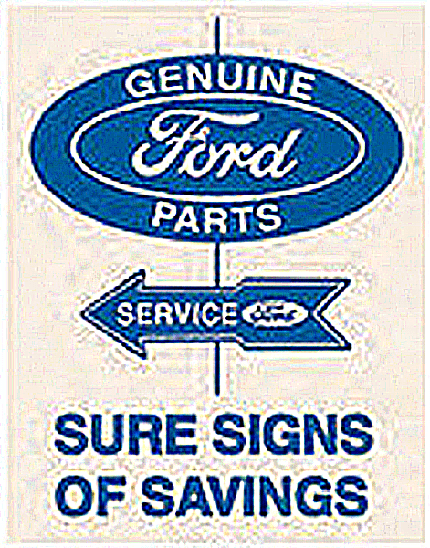 Ford Genuine Parts Sure Signs Of Savings steel sign (st)