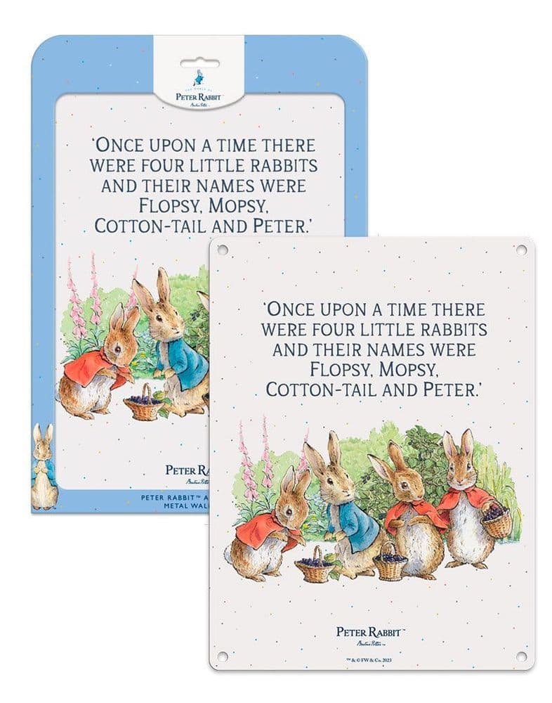 Four Rabbits by Beatrix Potter Licensed Large Steel Sign 400mm x 300mm 6298