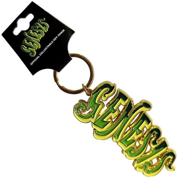 Genesis Green Classic Logo shaped zinc alloy keyring 85mm x  45mm