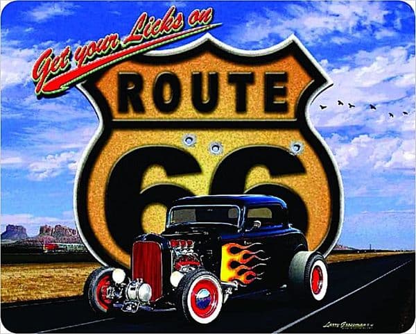 Get Your Licks On Route 66 metal sign     375mm x 300mm   (sf)